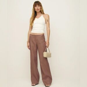 Reformation Vida Linen Low Rise Pant Size US 6